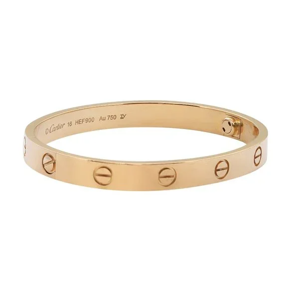 Cartier Love Bracelet 18K Yellow Gold Size 16 New Style - Picture 4 of 7